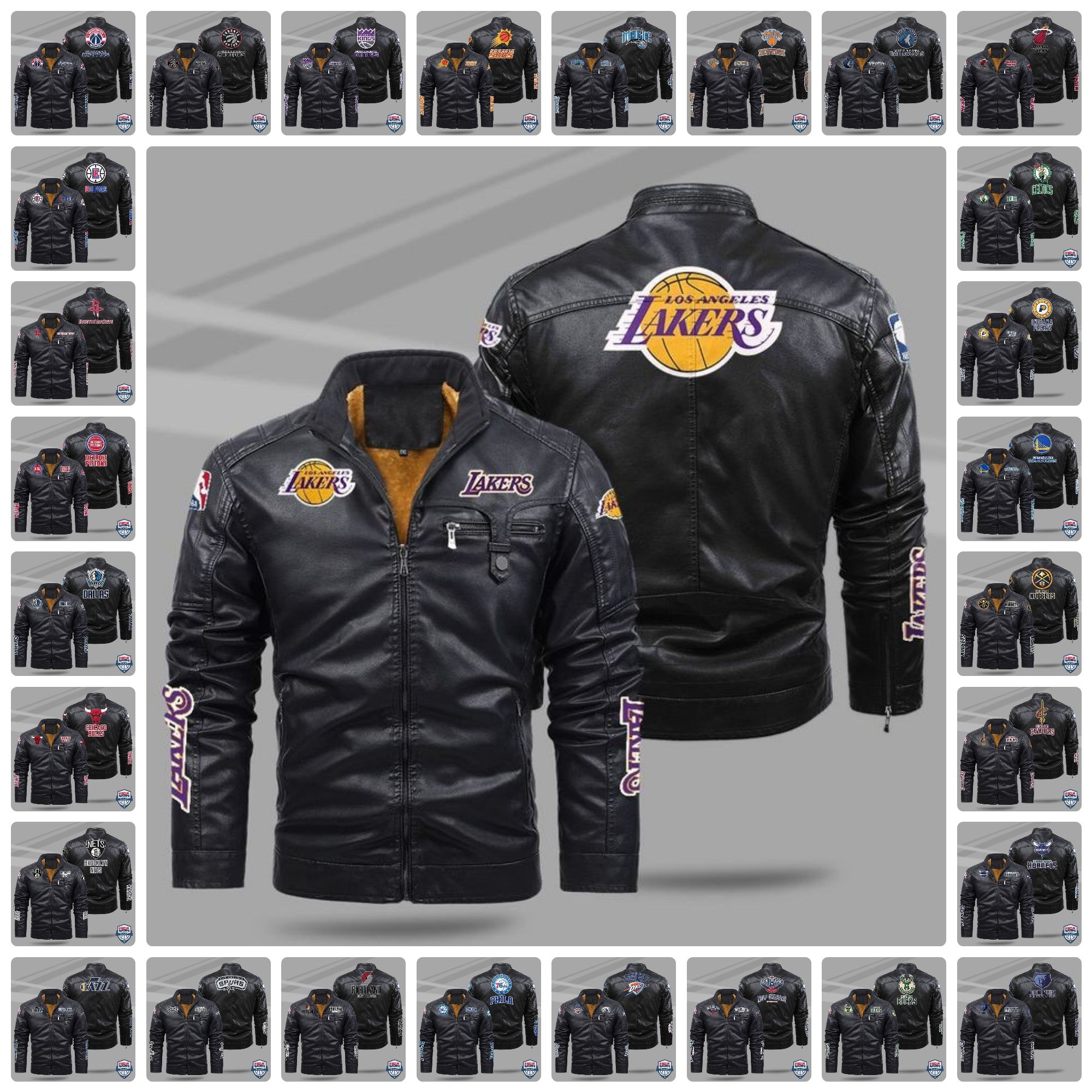 Personalized NBA Fleece Leather Jacket - USALast