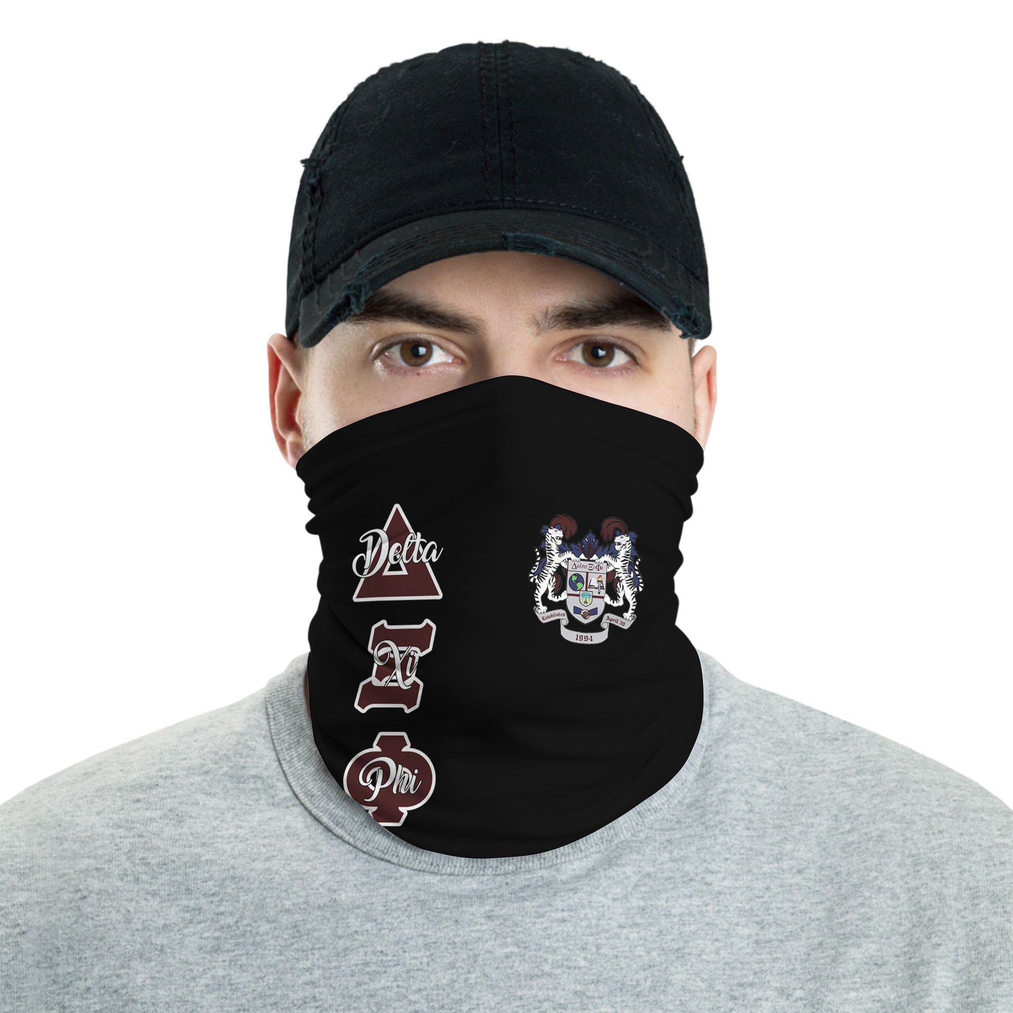 Sorority Neck Gaiter - Delta Xi Phi Neck Gaiter Original Dark Style