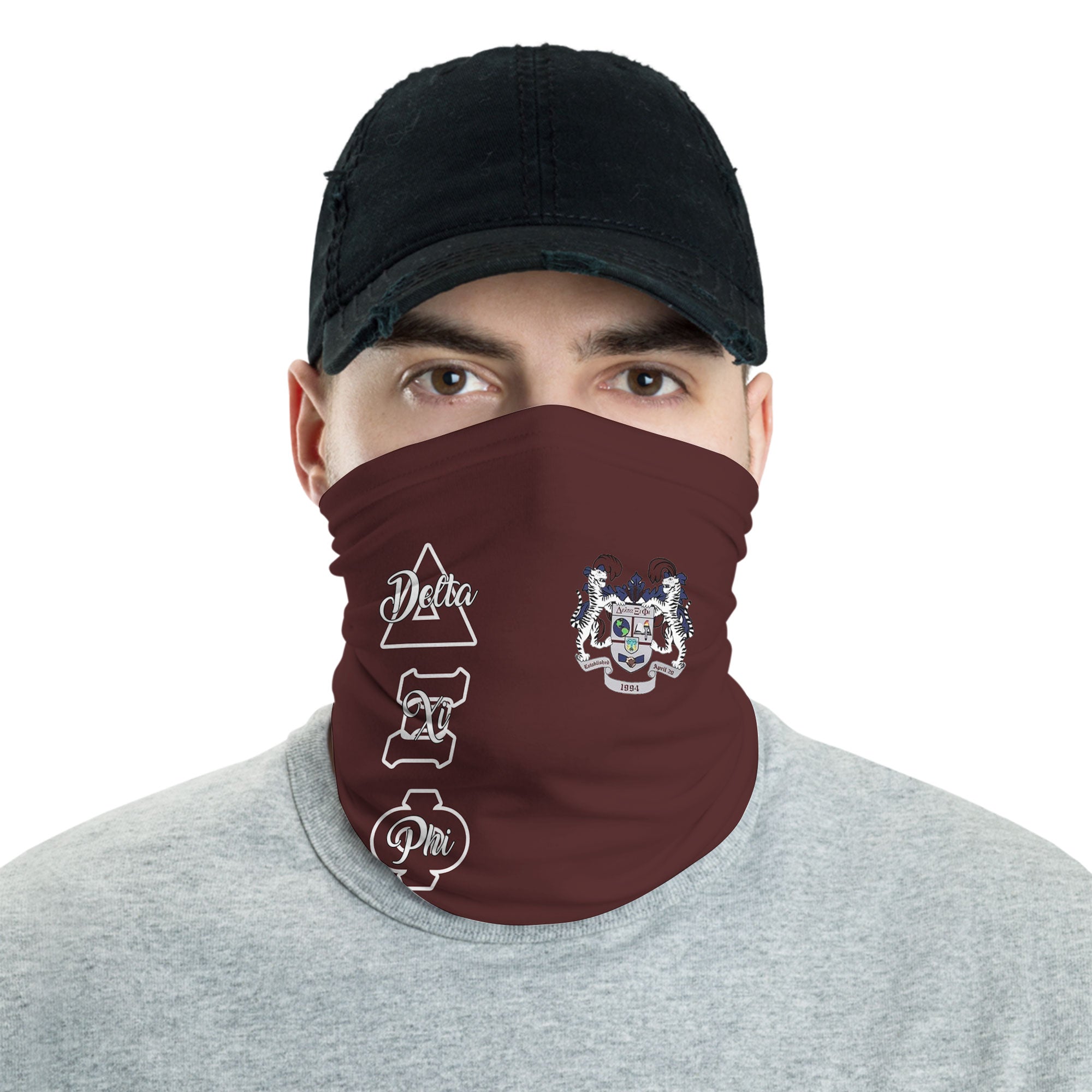Sorority Neck Gaiter - Delta Xi Phi Neck Gaiter Original Maroon Style