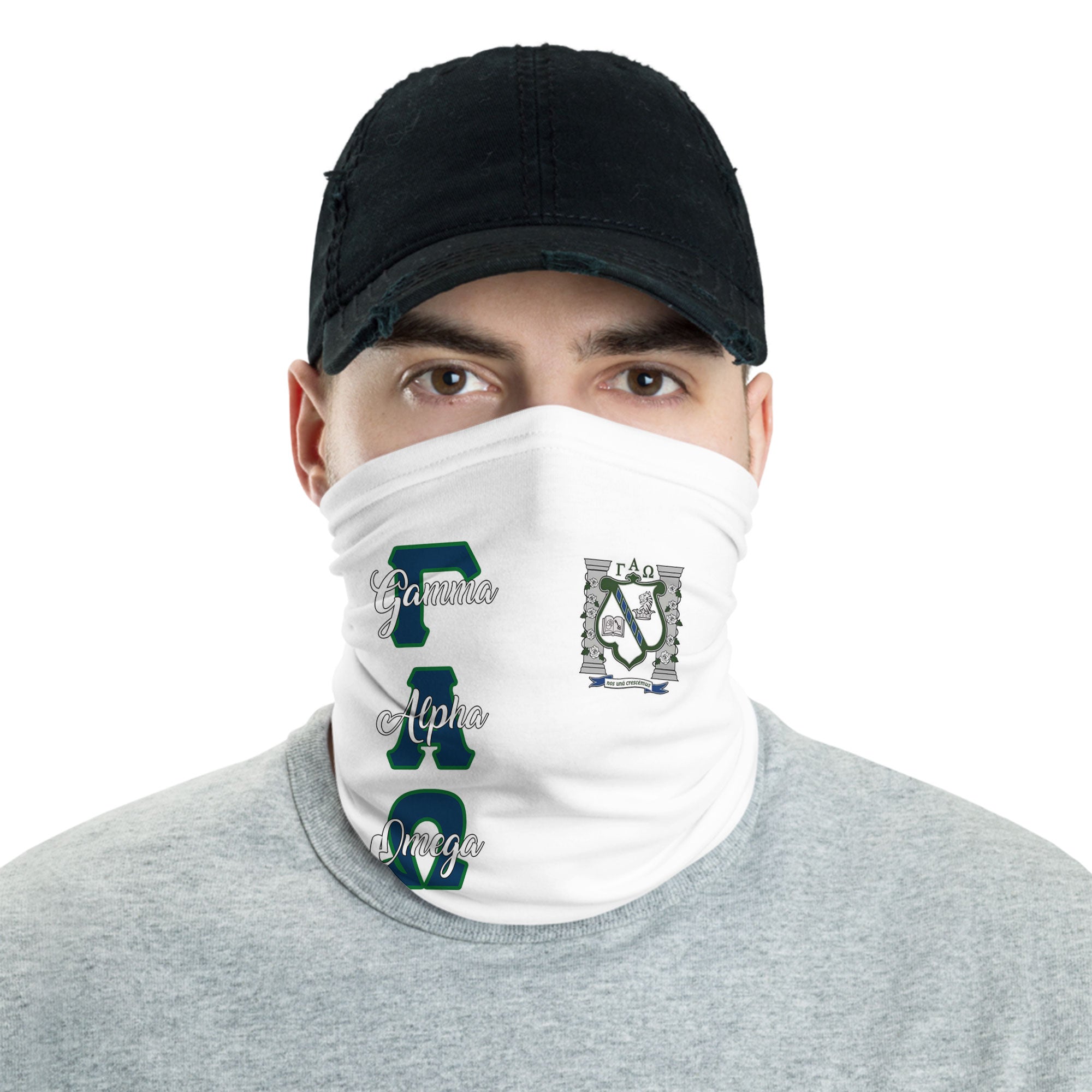 Sorority Neck Gaiter - Gamma Alpha Omega Neck Gaiter Original White Style