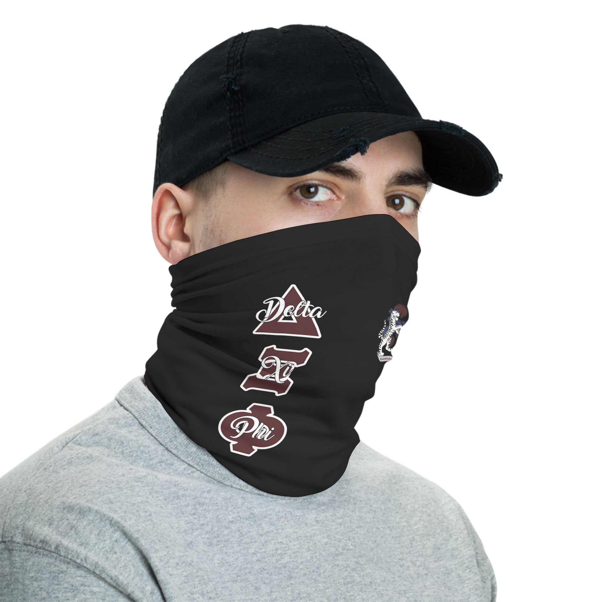 Sorority Neck Gaiter - Delta Xi Phi Neck Gaiter Original Dark Style