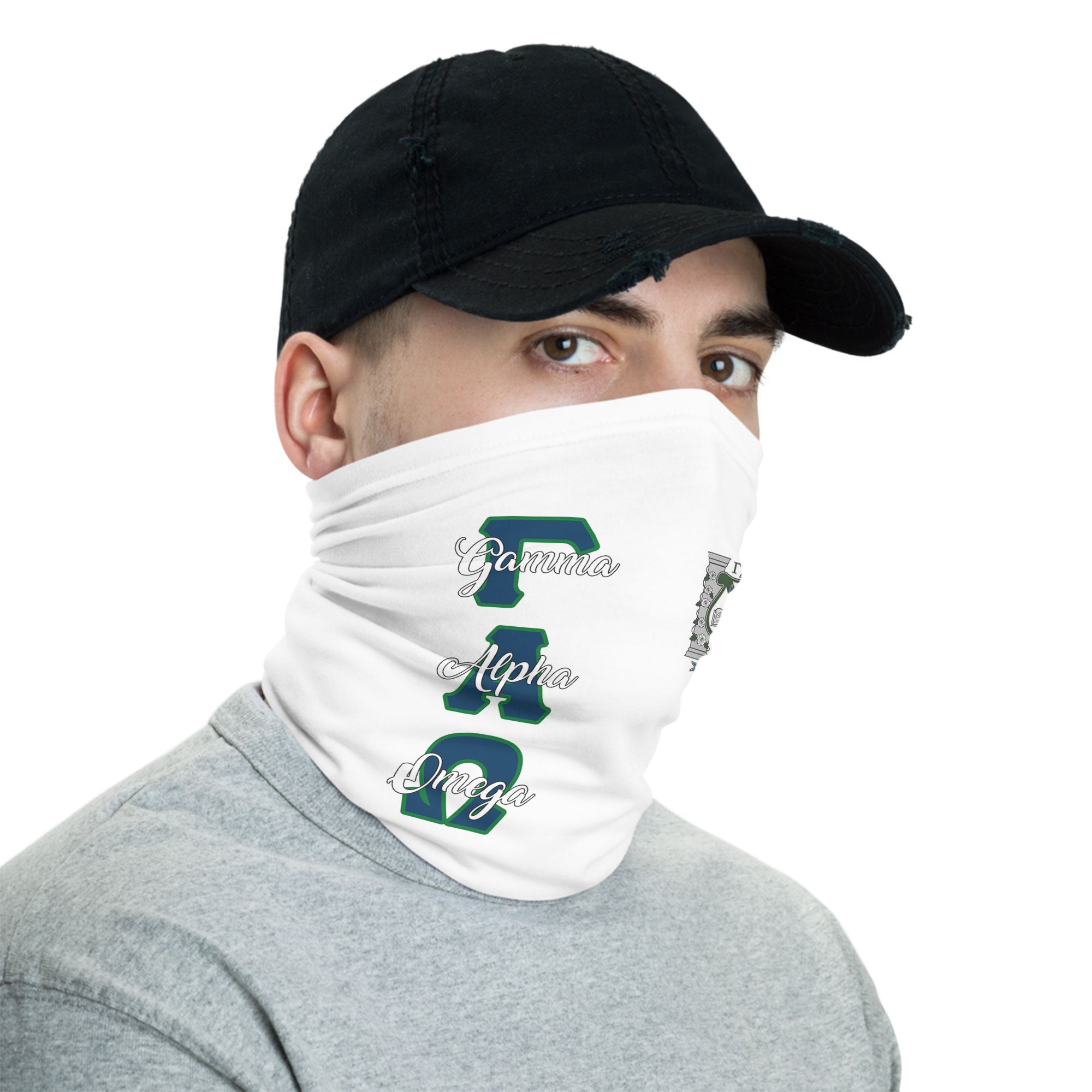 Sorority Neck Gaiter - Gamma Alpha Omega Neck Gaiter Original White Style