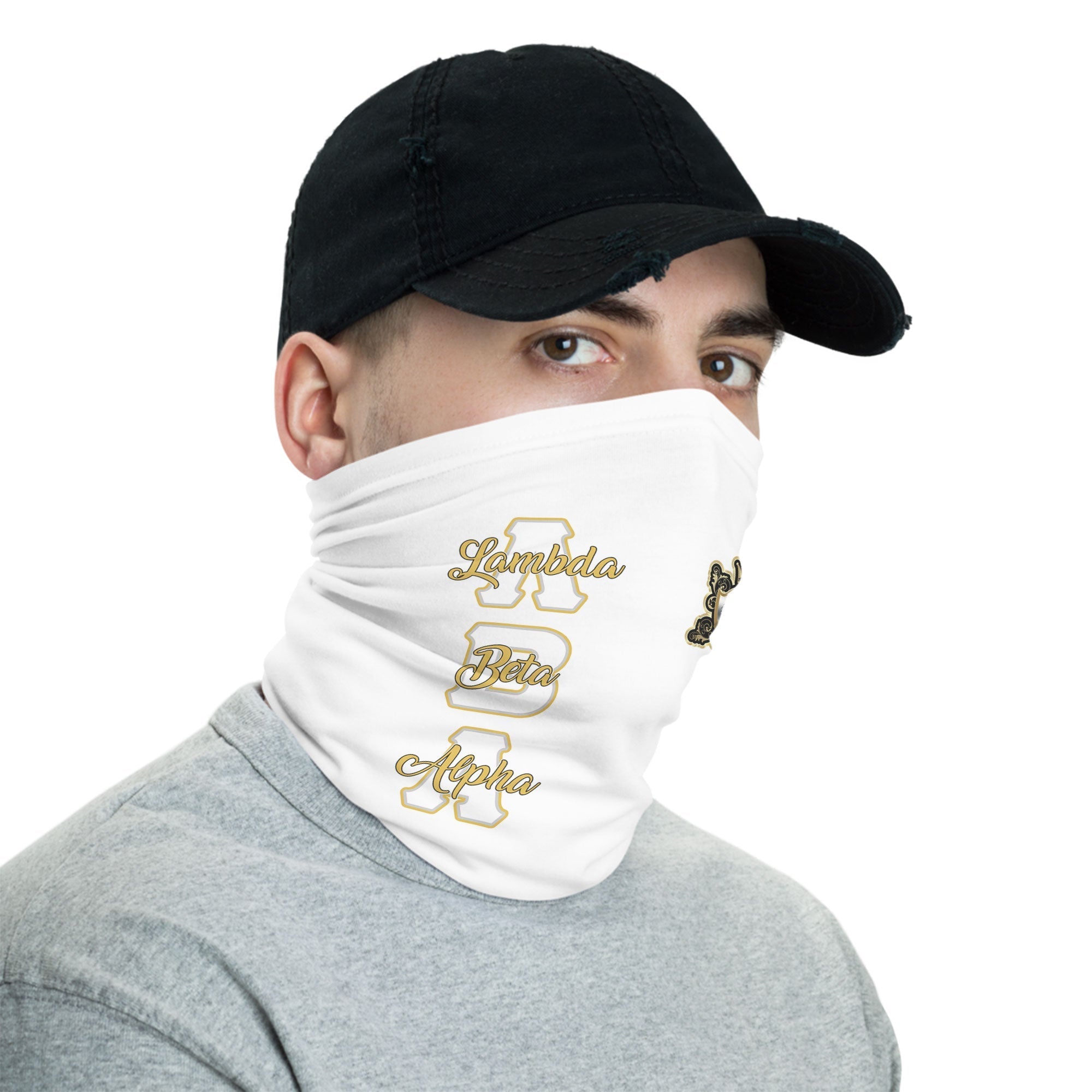 Sorority Neck Gaiter - Lambda Beta Alpha Neck Gaiter Original White Style