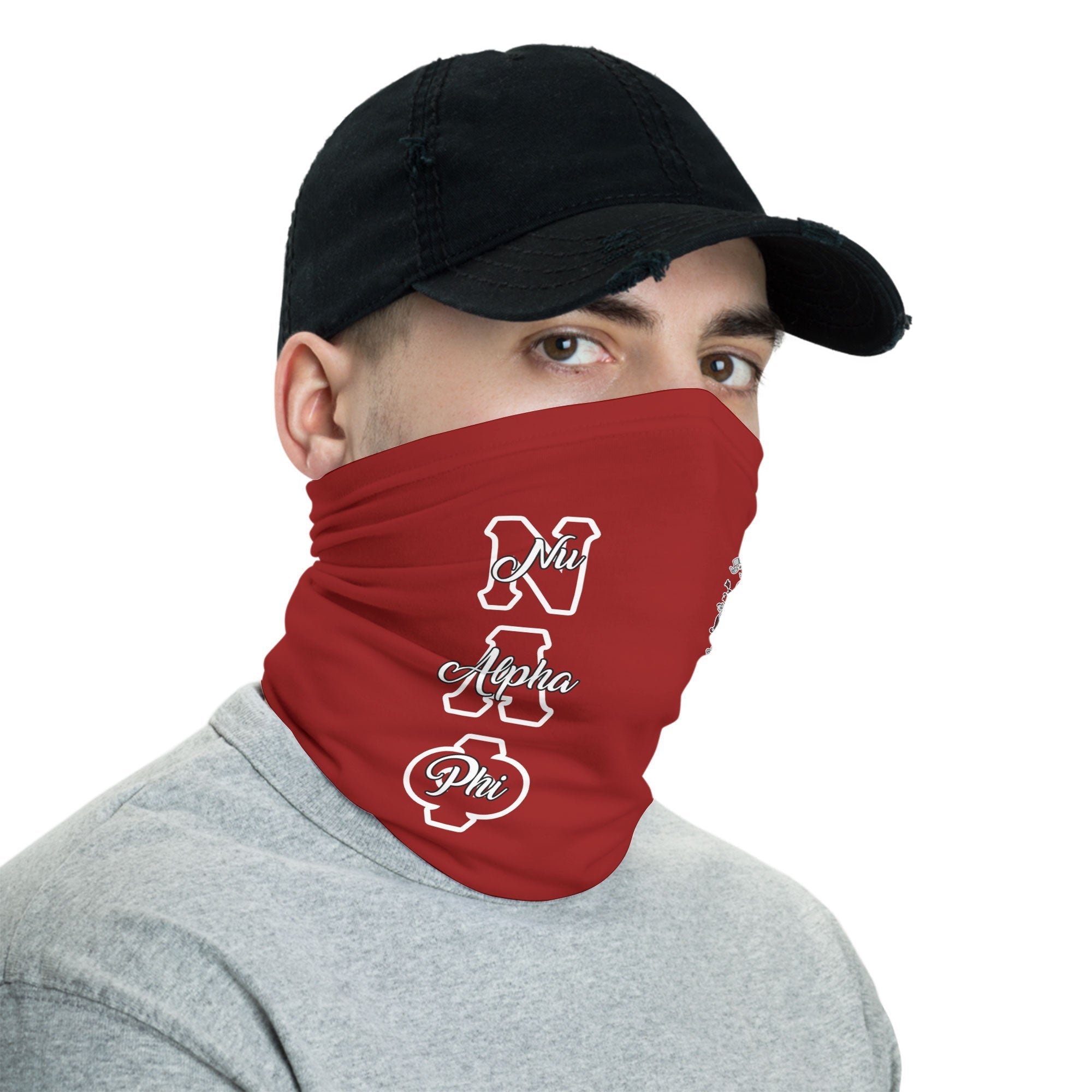Fraternity Neck Gaiter - Nu Alpha Phi Neck Gaiter Original Maroon Style