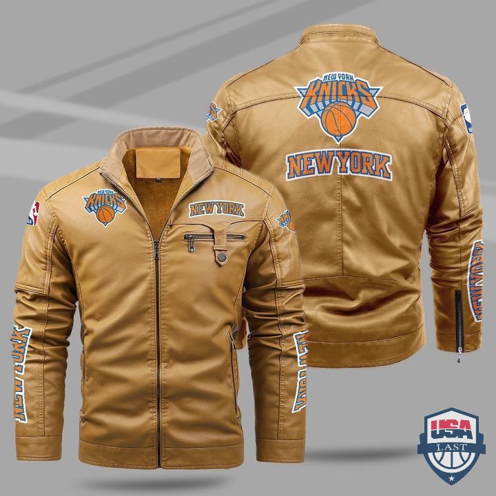 New York Knicks Fleece Leather Jacket - HVsun
