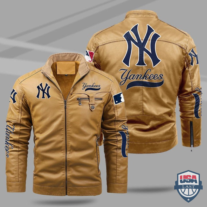New York Yankees Fleece Leather Jacket - HVsun