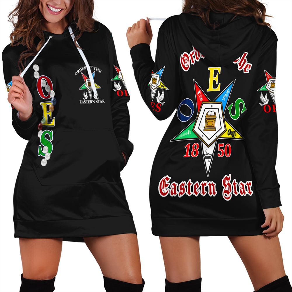 Order Of The Eastern Star Pearls Black Hoodie Dress