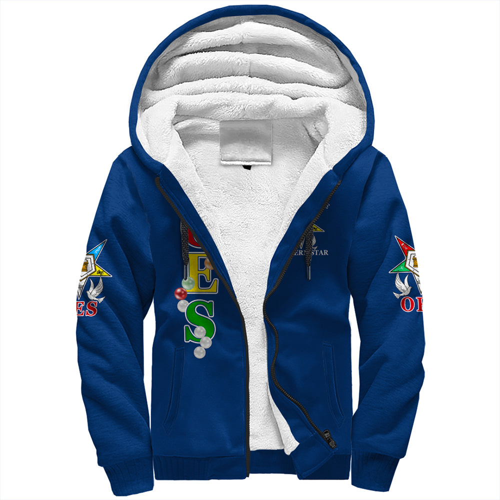 Order Of The Eastern Star Pearls Blue Sherpa Hoodie