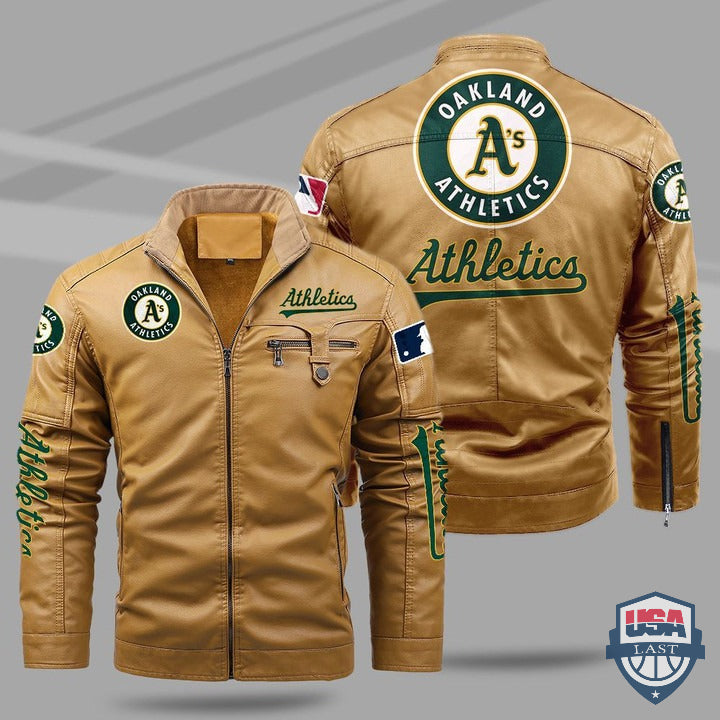 Oakland Athletics Fleece Leather Jacket - HVsun