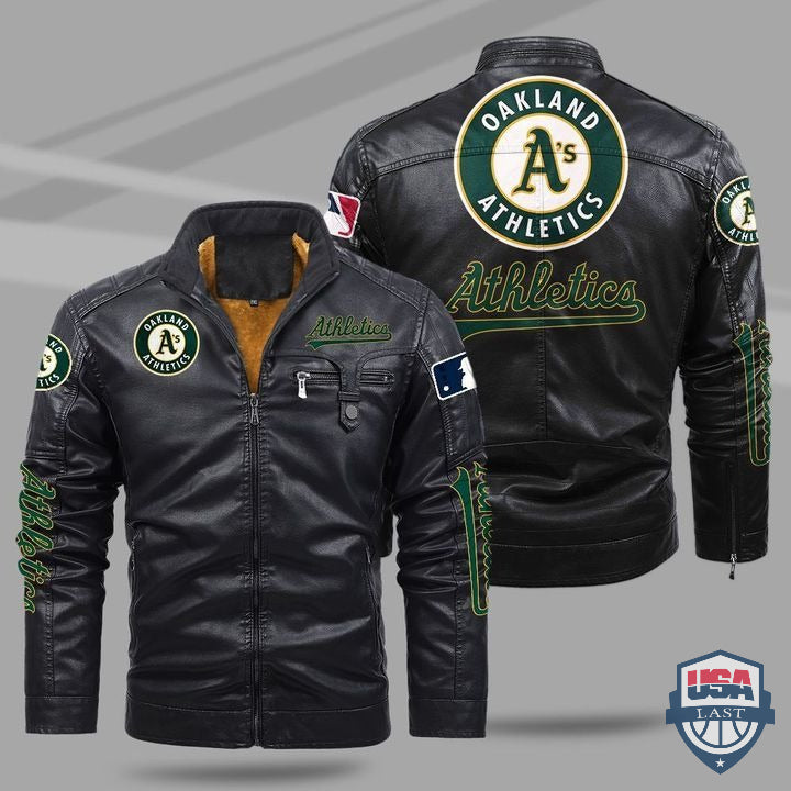 Oakland Athletics Fleece Leather Jacket - HVsun
