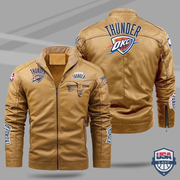 Oklahoma City Thunder Fleece Leather Jacket - HVsun