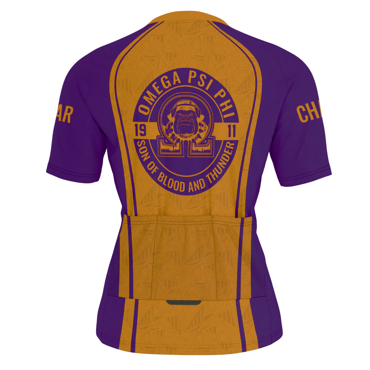 Omega Psi Phi Cycling Jersey Custom Purple Gold Triangle Style