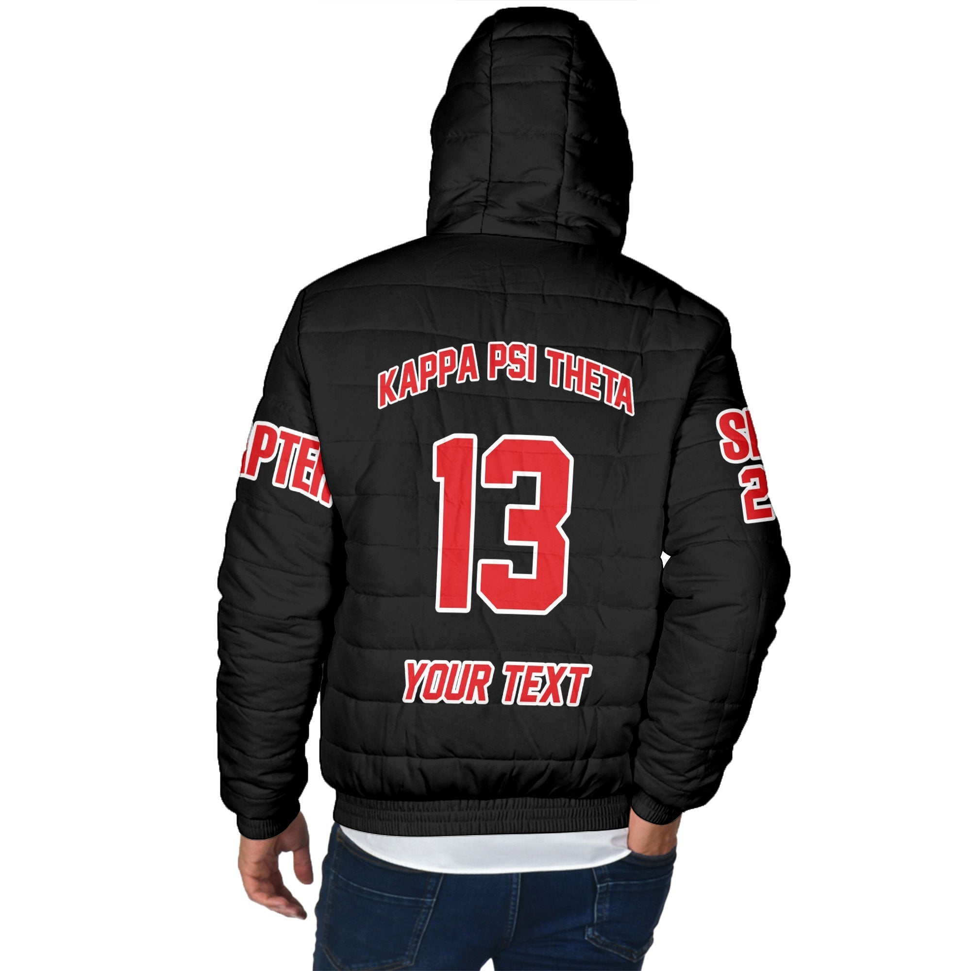 Fraternity Jacket - Personalized Kappa Psi Theta Men Hooded Padded Jacket Original Dark Style
