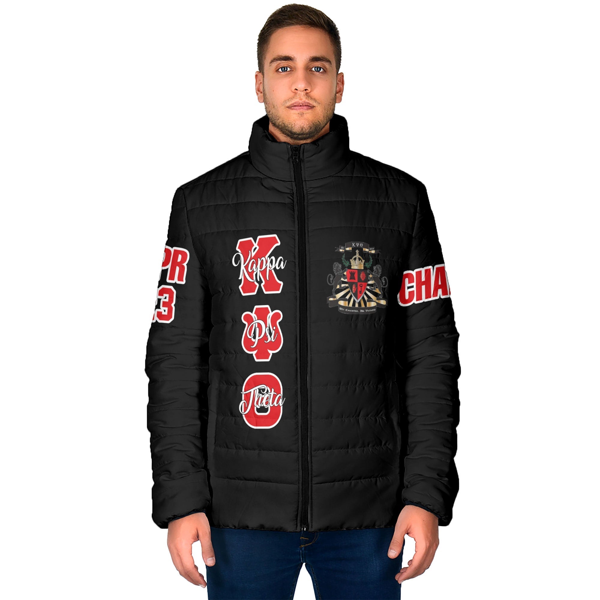 Fraternity Jacket - Personalized Kappa Psi Theta Men Padded Jacket Original Dark Style