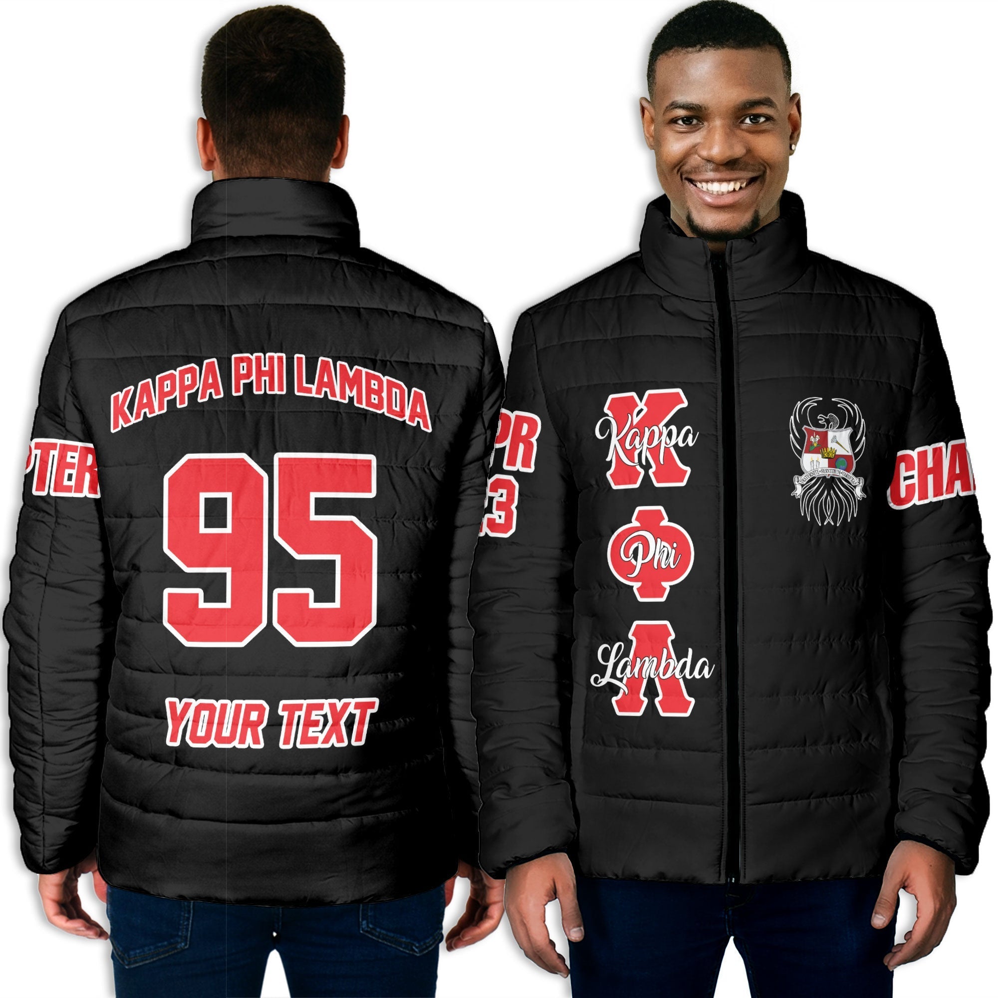 Sorority Jacket - Personalized Kappa Phi Lambda Men Padded Jacket Original Dark Style
