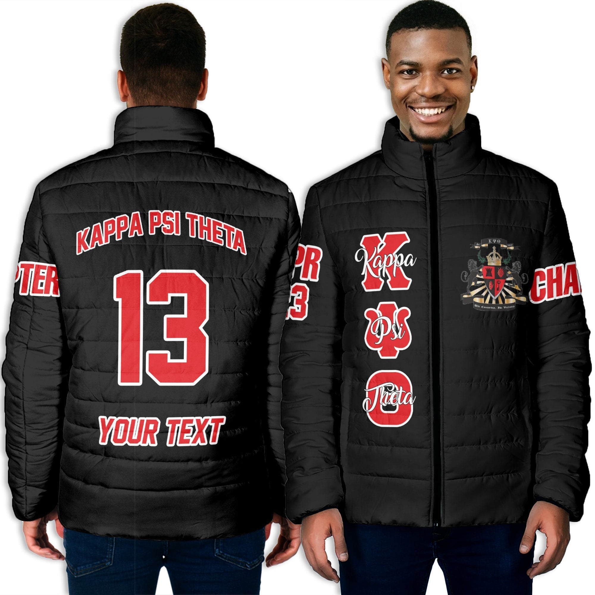 Fraternity Jacket - Personalized Kappa Psi Theta Men Padded Jacket Original Dark Style