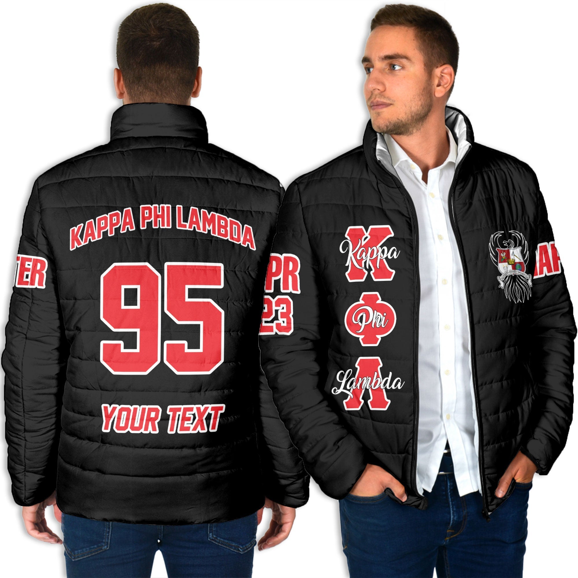 Sorority Jacket - Personalized Kappa Phi Lambda Men Padded Jacket Original Dark Style