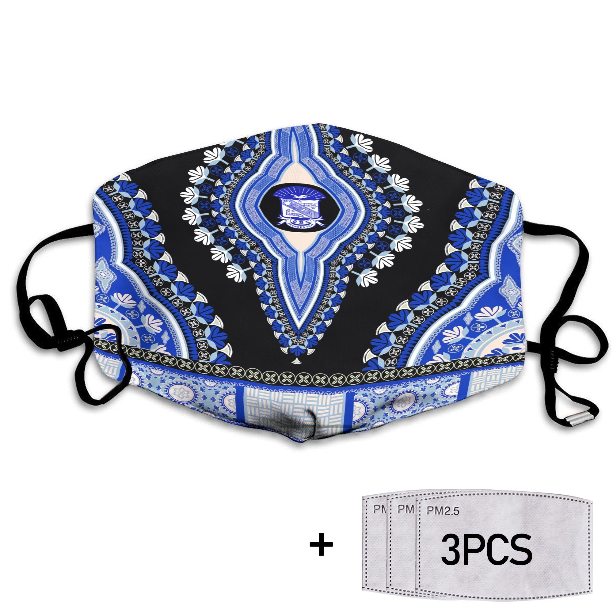 Fraternity Face Mask - Phi Beta Sigma Face Mask African Dashiki Style