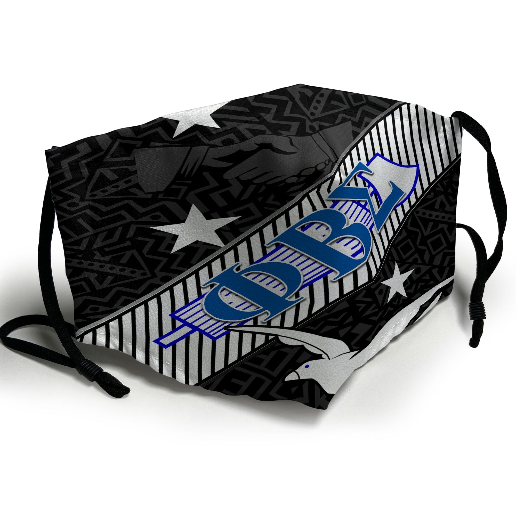 Fraternity Face Mask - Phi Beta Sigma Face Mask 1914 Symbol Black Style - LH1
