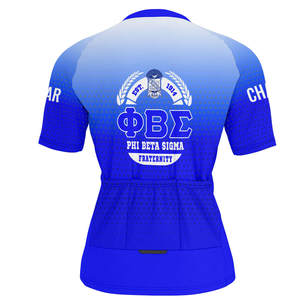 Phi Beta Sigma Cycling Jersey Custom Royal Blue White Gradient Triangle Style