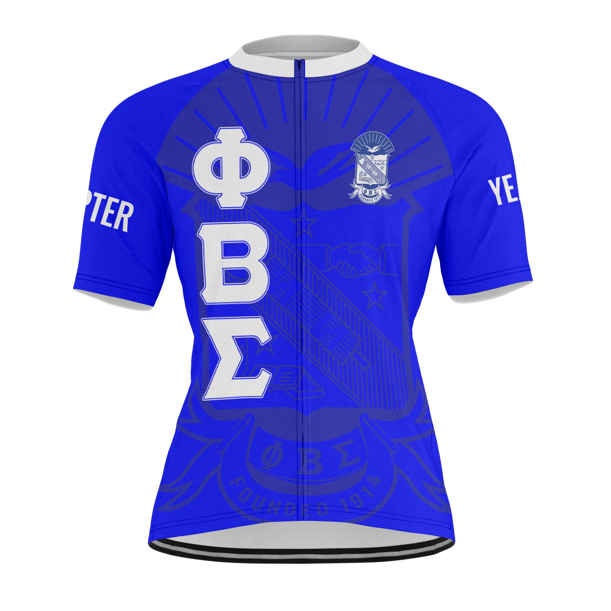 Phi Beta Sigma Cycling Jersey Custom Royal Blue White Triangle Style