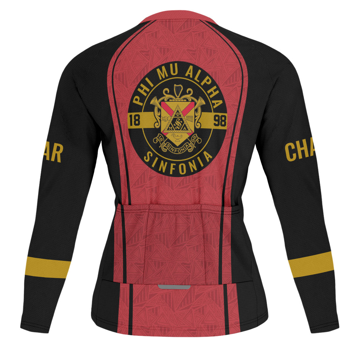 Phi Mu Alpha Cycling Jersey Custom Red Black Triangle Style