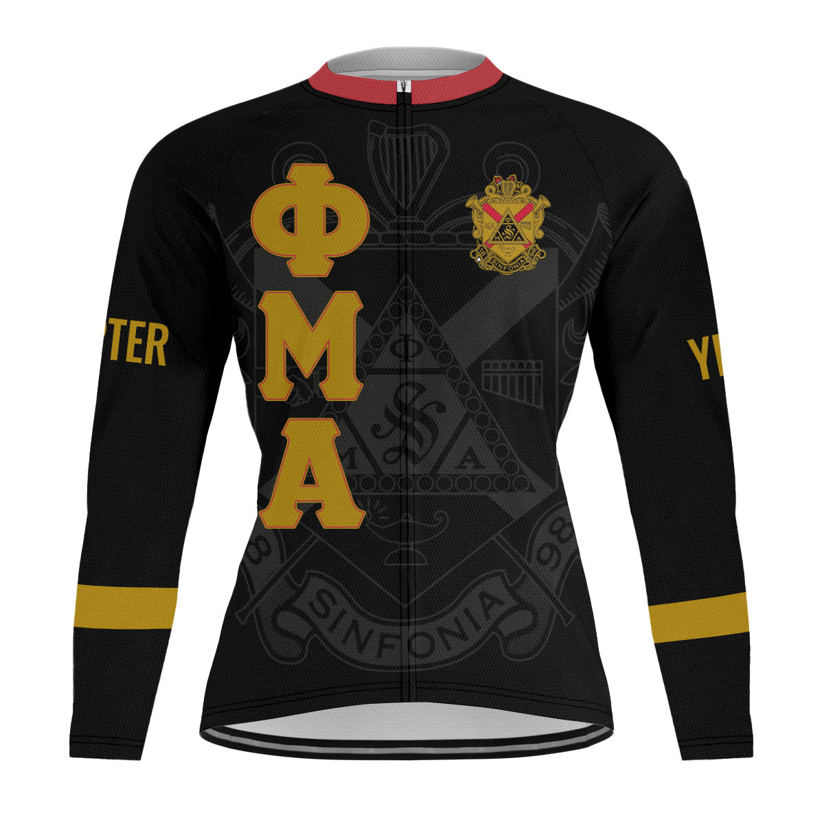 Phi Mu Alpha Cycling Jersey Custom Red Black Triangle Style