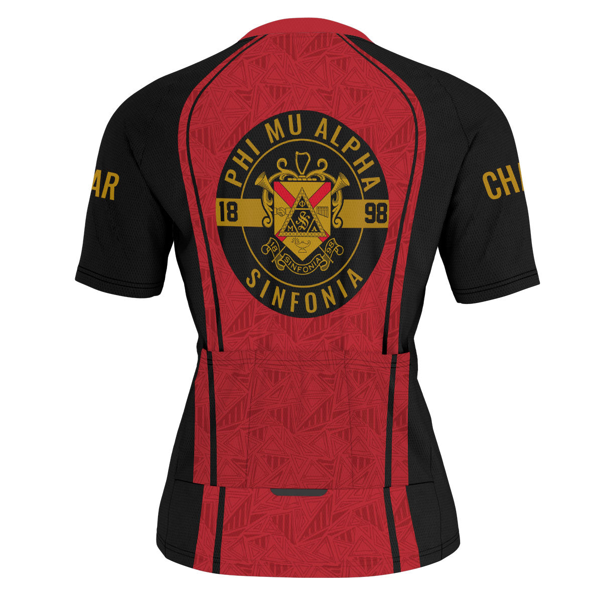 Phi Mu Alpha Cycling Jersey Custom Red Black Triangle Style