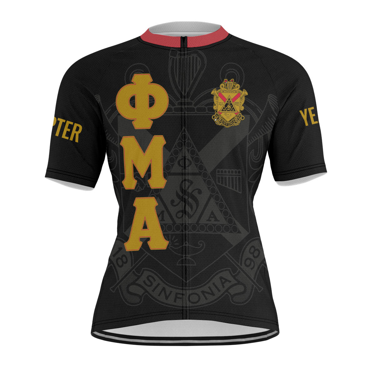 Phi Mu Alpha Cycling Jersey Custom Red Black Triangle Style