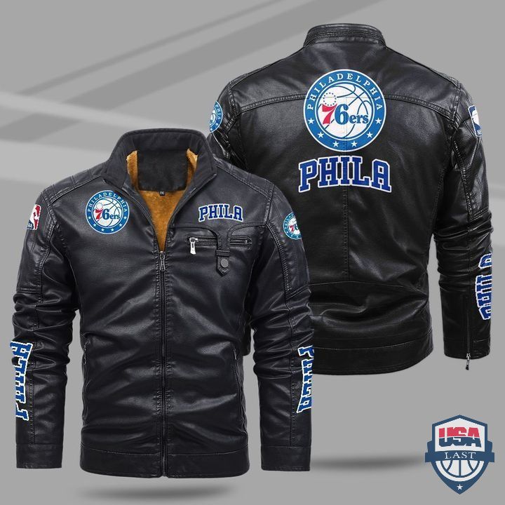 Philadelphia 76ers Fleece Leather Jacket - HVsun
