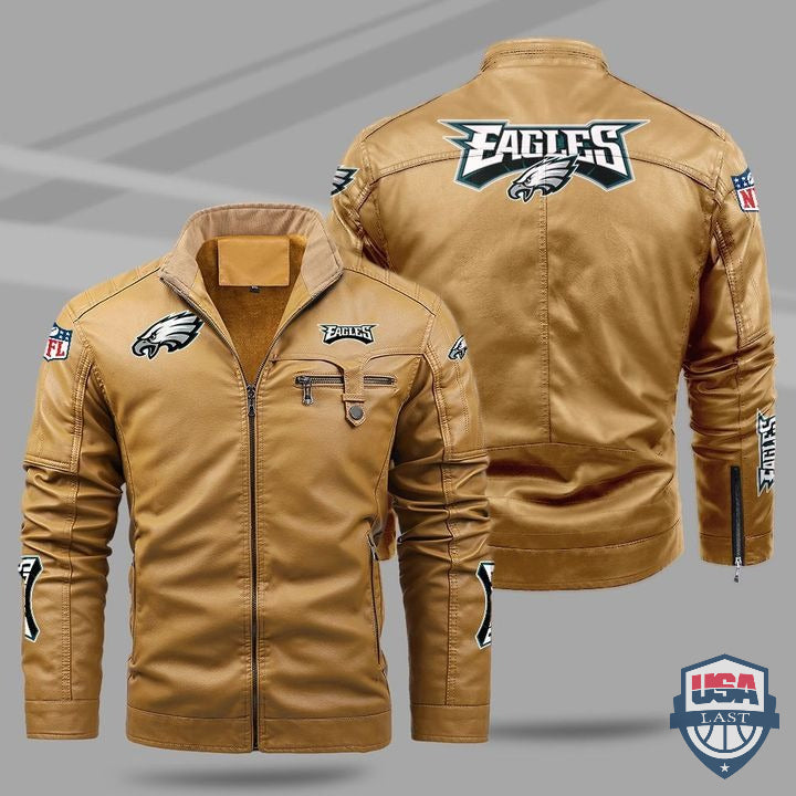 Philadelphia Eagles Fleece Leather Jacket - HVsun