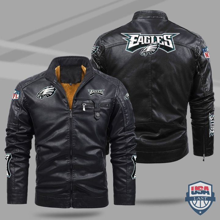 Philadelphia Eagles Fleece Leather Jacket - HVsun
