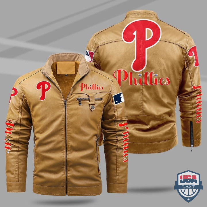 Philadelphia Phillies Fleece Leather Jacket - HVsun