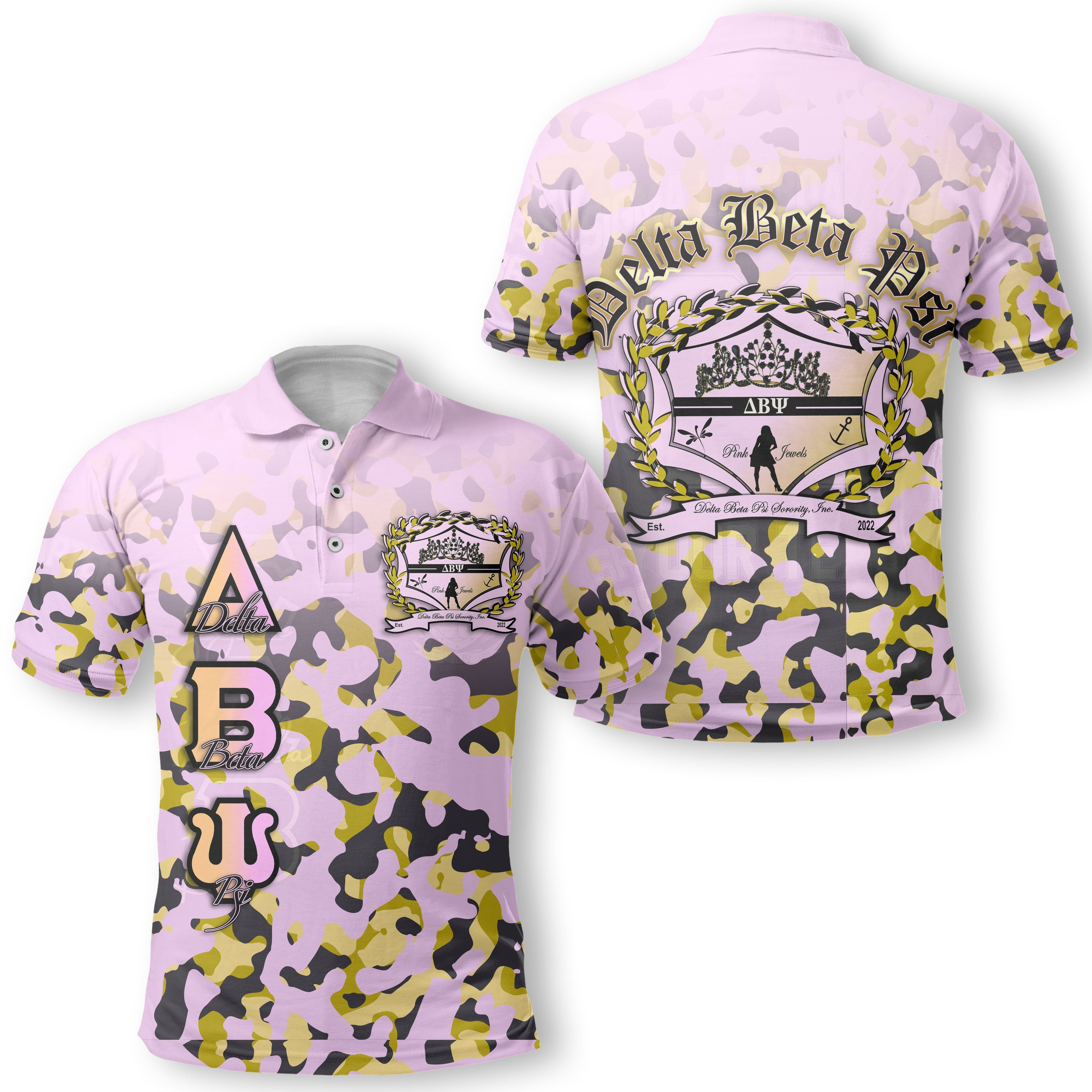 Sorority Polo - Delta Beta Psi Polo Camouflage Style