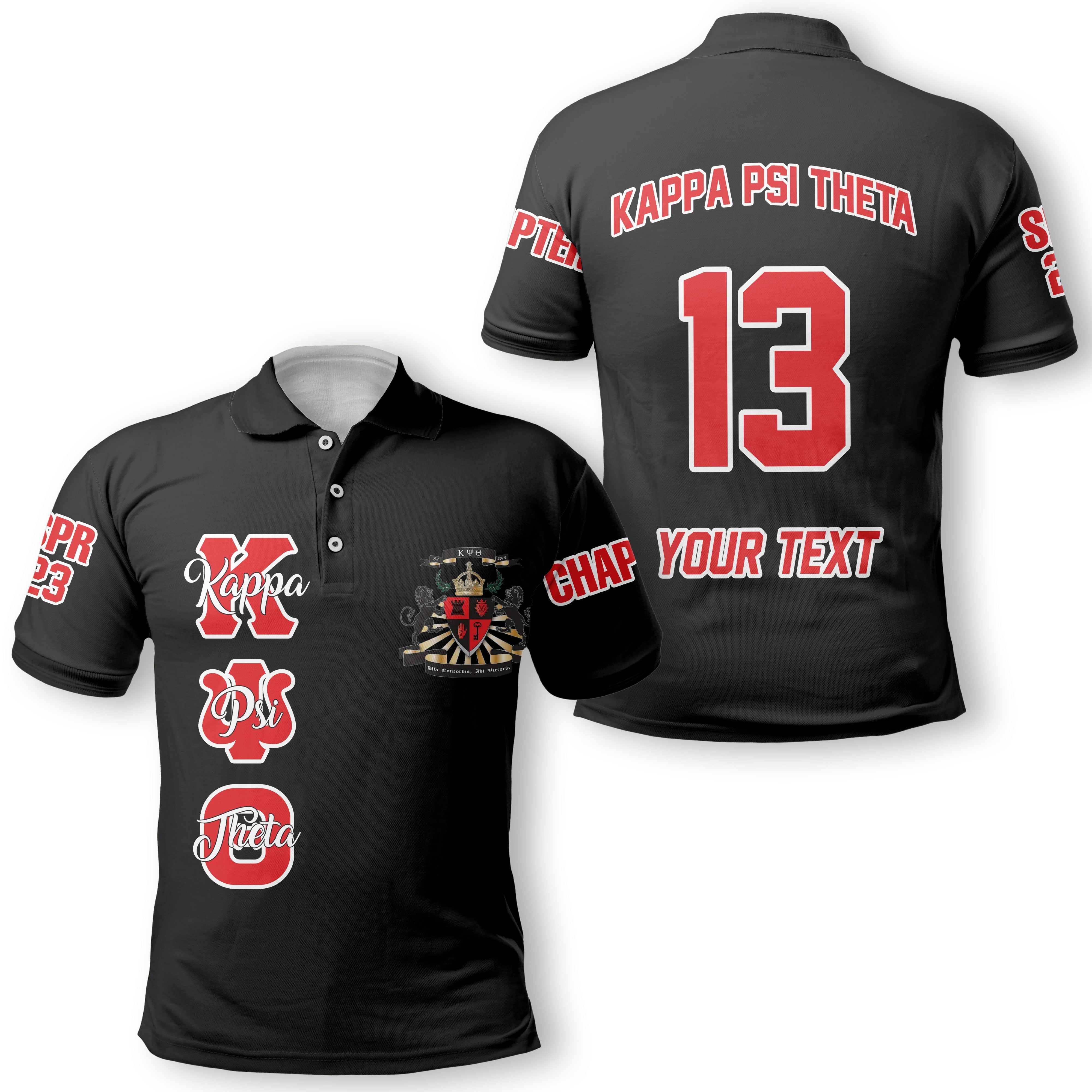 Fraternity Polo - Personalized Kappa Psi Theta Polo Original Dark Style