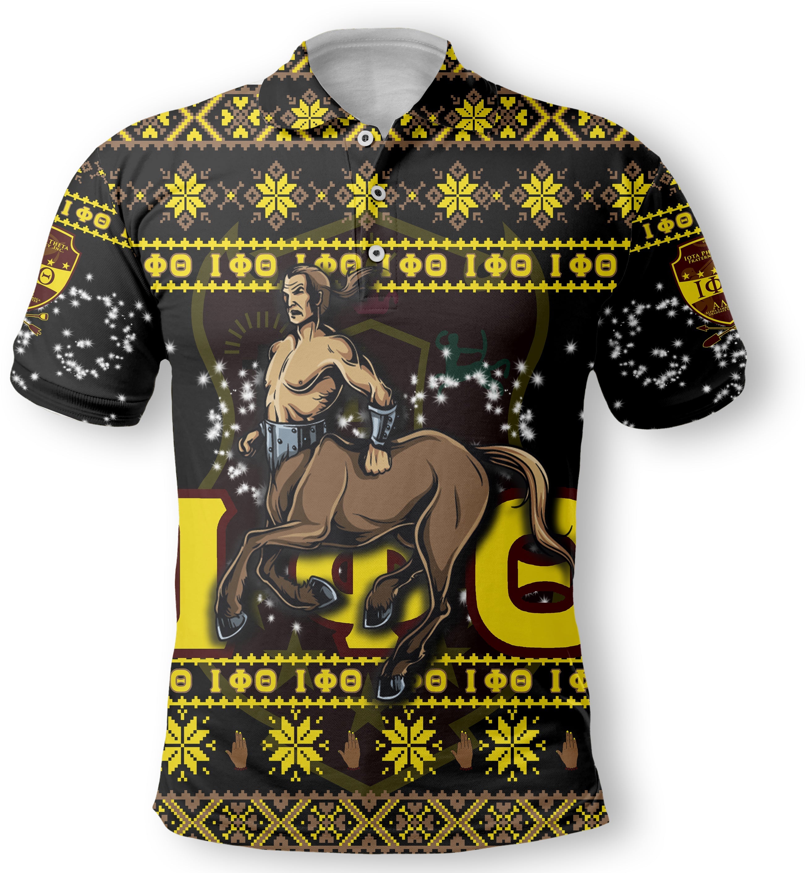 Fraternity Polo - Christmas Iota Phi Theta Polo Shirt Centaur Style