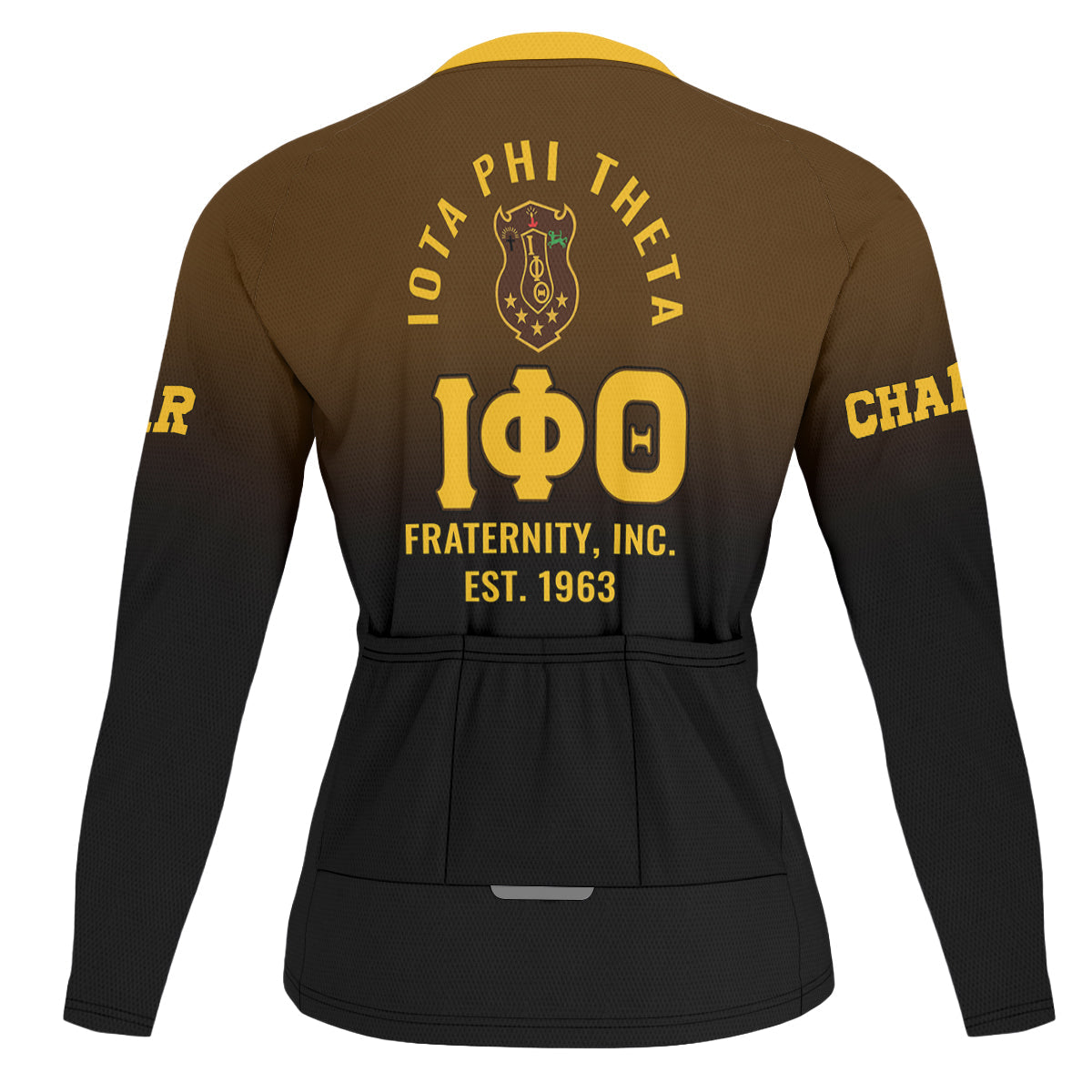 Iota Phi Theta Cycling Jersey Custom Brown Gold Geometric Lines Style