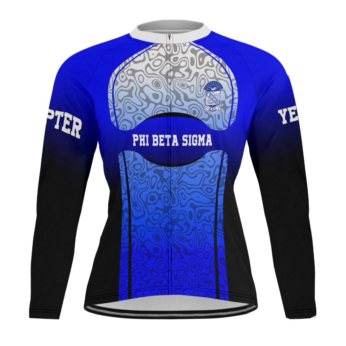 Phi Beta Sigma Cycling Jersey Custom Royal Blue Geometric Lines Style