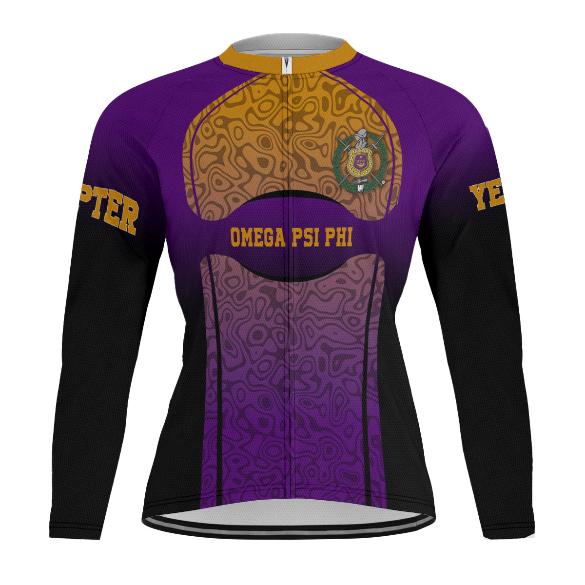 Omega Psi Phi Cycling Jersey Custom Purple Geometric Lines Style