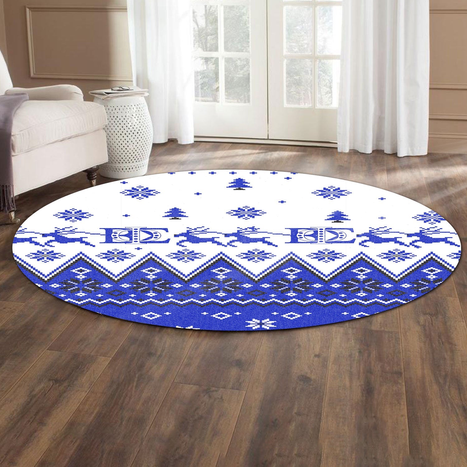 Fraternity Carpet - Christmas Phi Beta Sigma Round Carpet Greek Letters Logo Ver2 Style