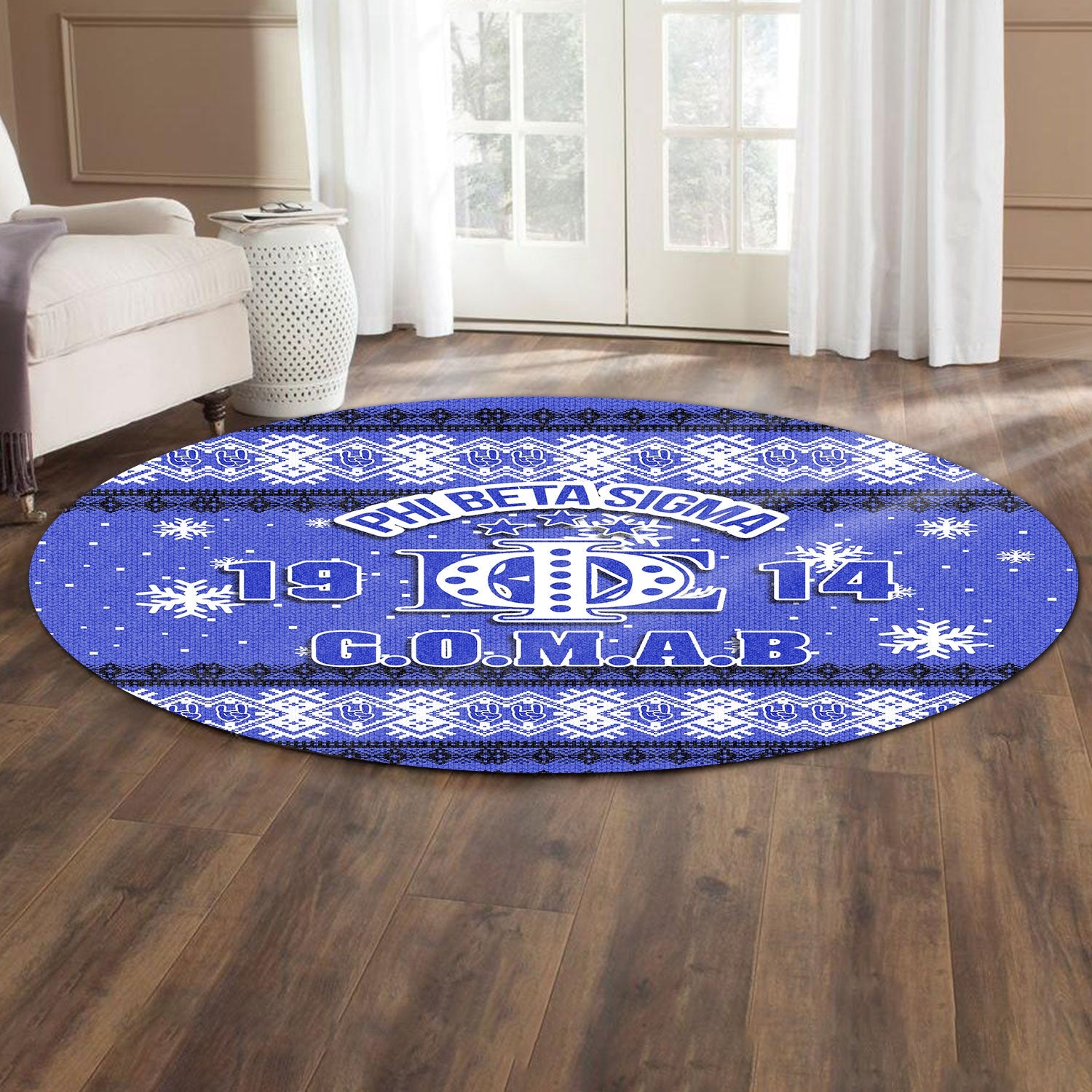 Fraternity Carpet - Christmas Phi Beta Sigma Round Carpet 1914 GOMAB Style