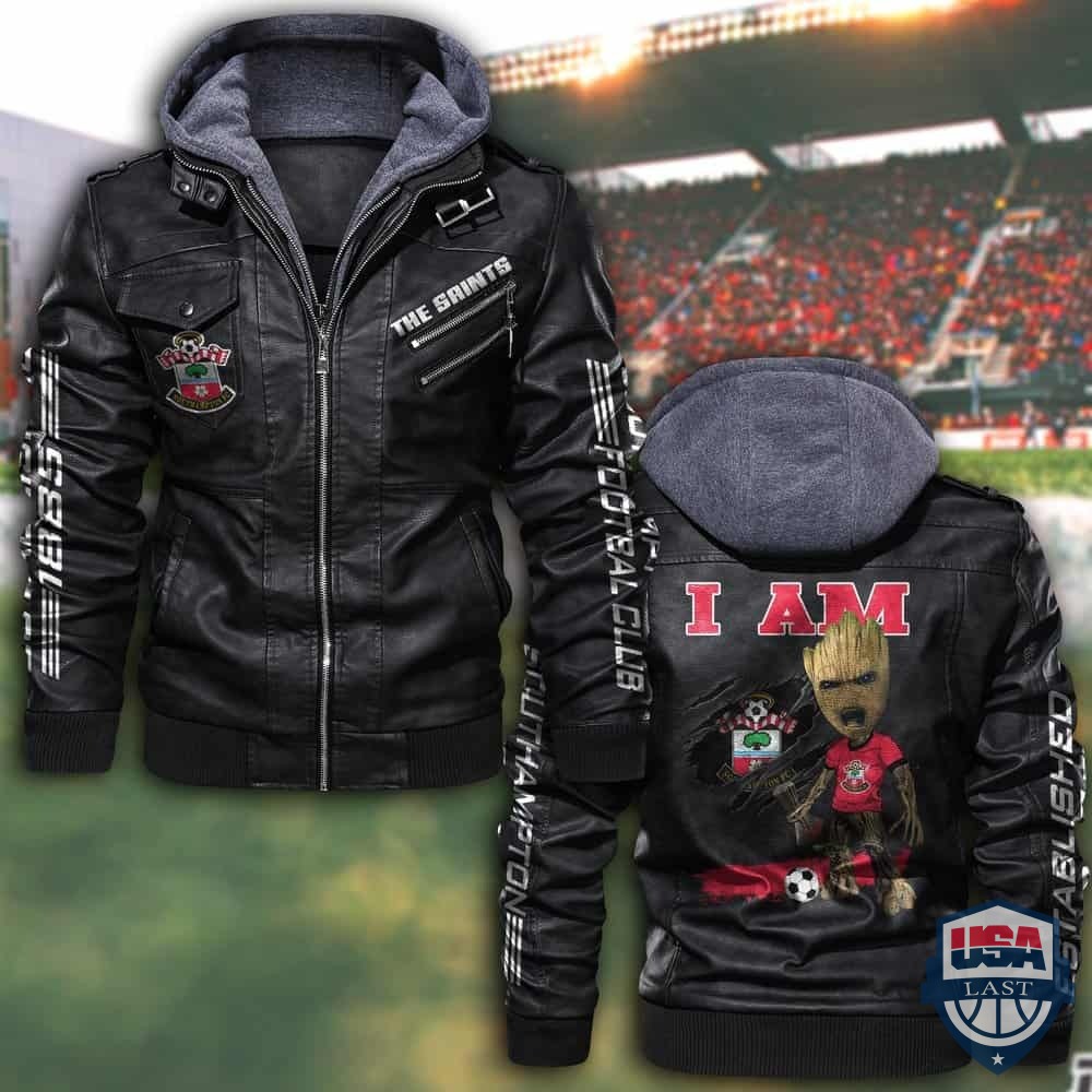 Southampton FC Baby Groot Hooded Leather Jacket - HVsun