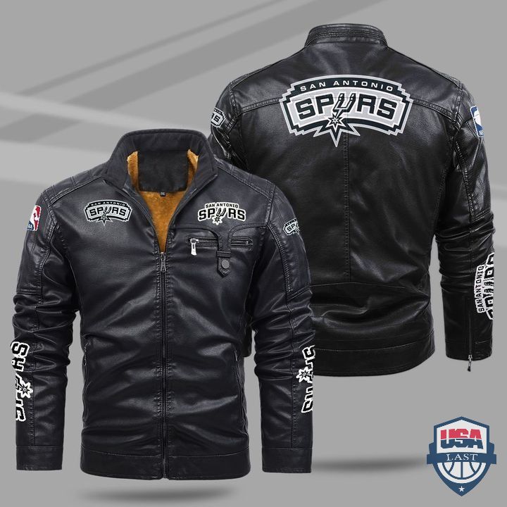 San Antonio Spurs Fleece Leather Jacket - HVsun