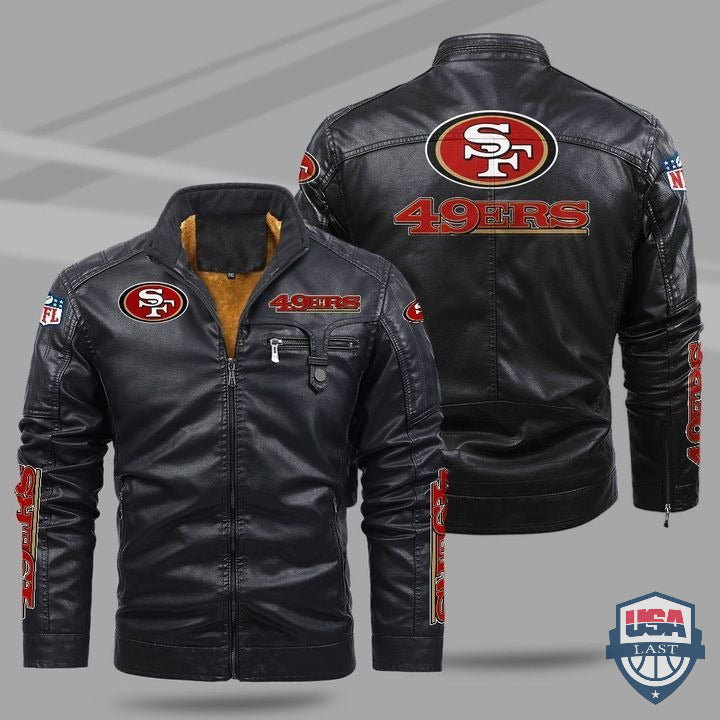 San Francisco 49ers Fleece Leather Jacket - HVsun