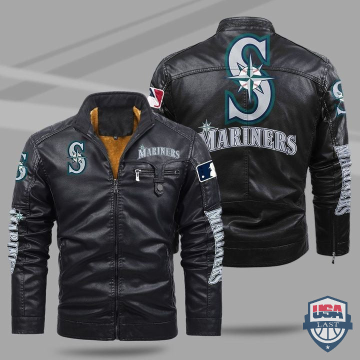 Seattle Mariners Fleece Leather Jacket - HVsun