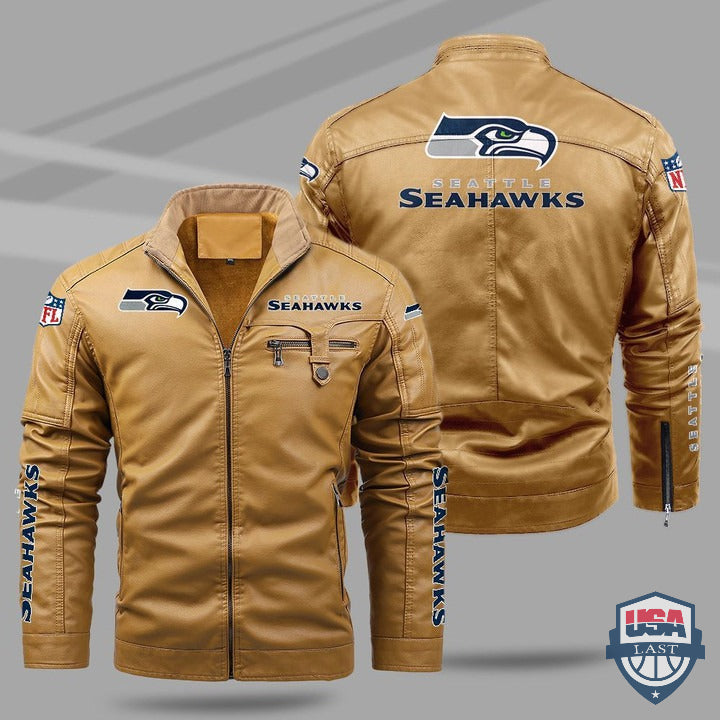 Seattle Seahawks Fleece Leather Jacket - HVsun