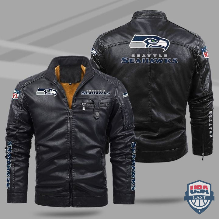 Seattle Seahawks Fleece Leather Jacket - HVsun
