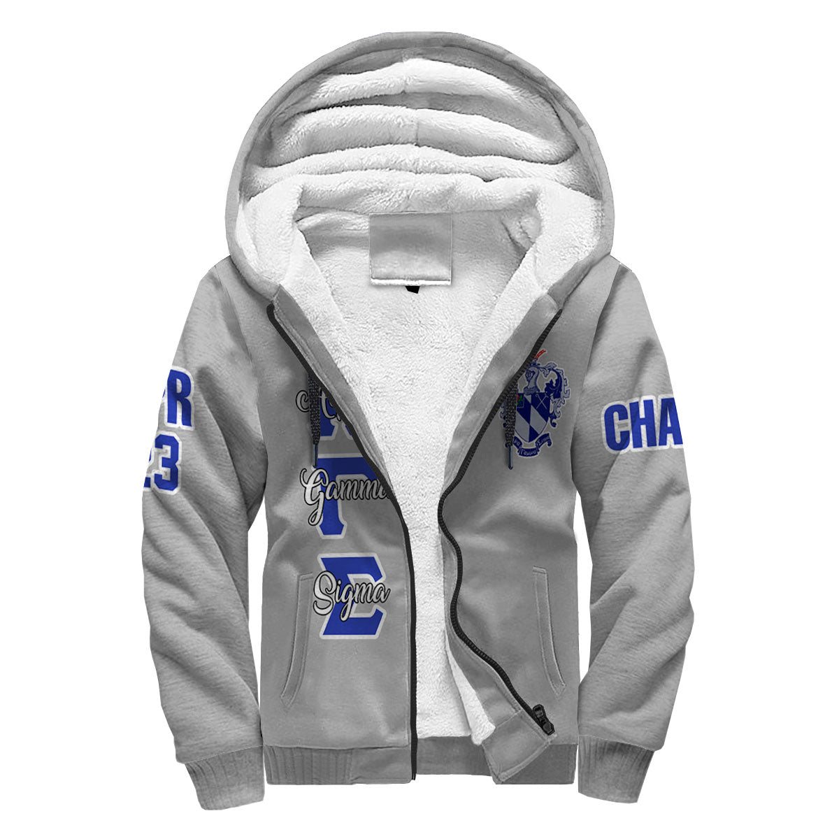 Fraternity Hoodie - Personalized Alpha Gamma Sigma Sherpa Hoodie Original Silver Style