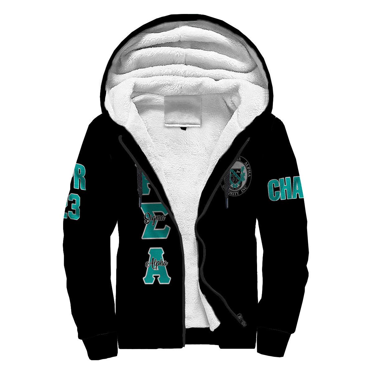 Sorority Sherpa Hoodie - Custom Rho Sigma Alpha Sherpa Hoodie Original Black Style