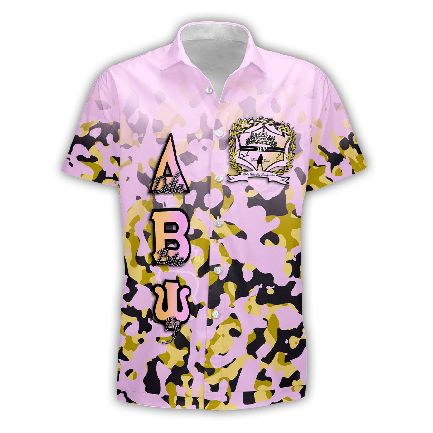 Sorority Shirt - Delta Beta Psi Short Sleeve Shirt Camouflage Style